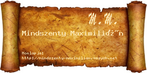 Mindszenty Maximilián névjegykártya